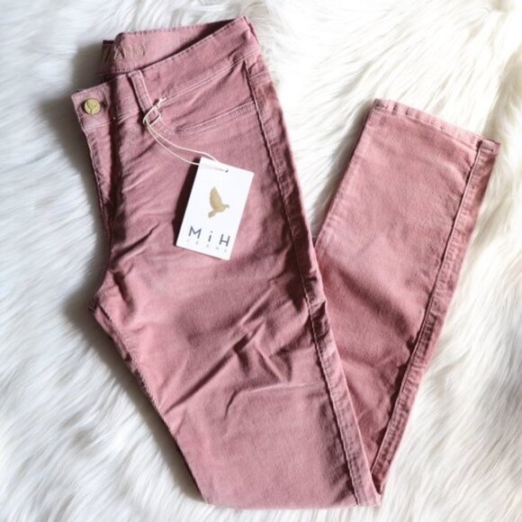 Anthropologie Pants - NEW Anthropologie M.i.H Pink Velvet Corduroy Skinny Jeans Size 28